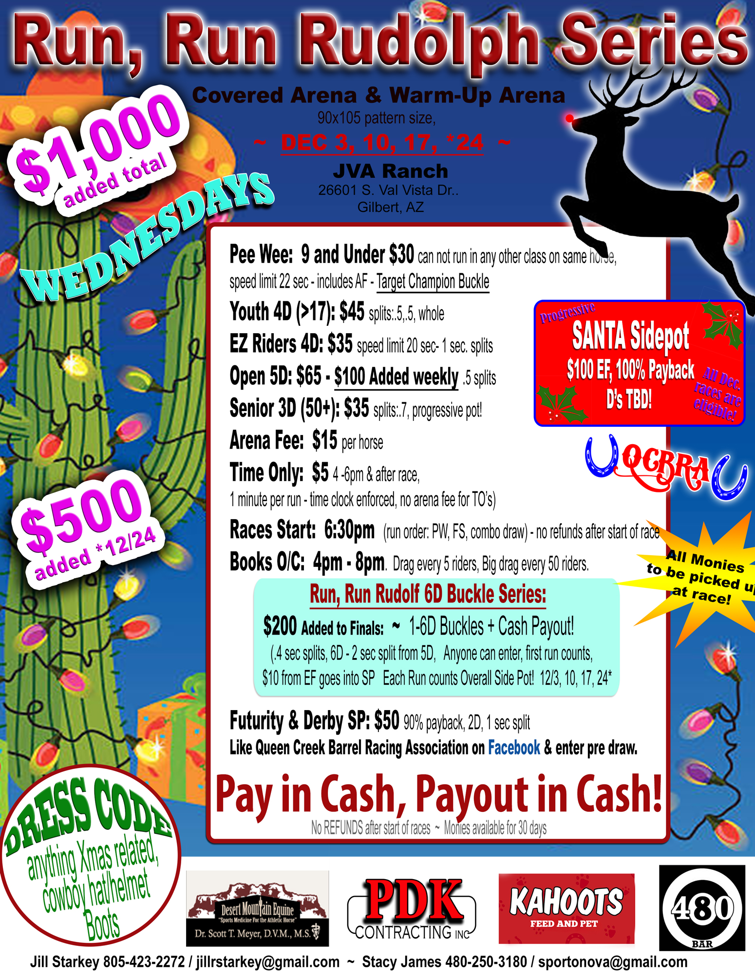 Run Rudolph Series jackpot barrel race gilbert az qcbra 2025