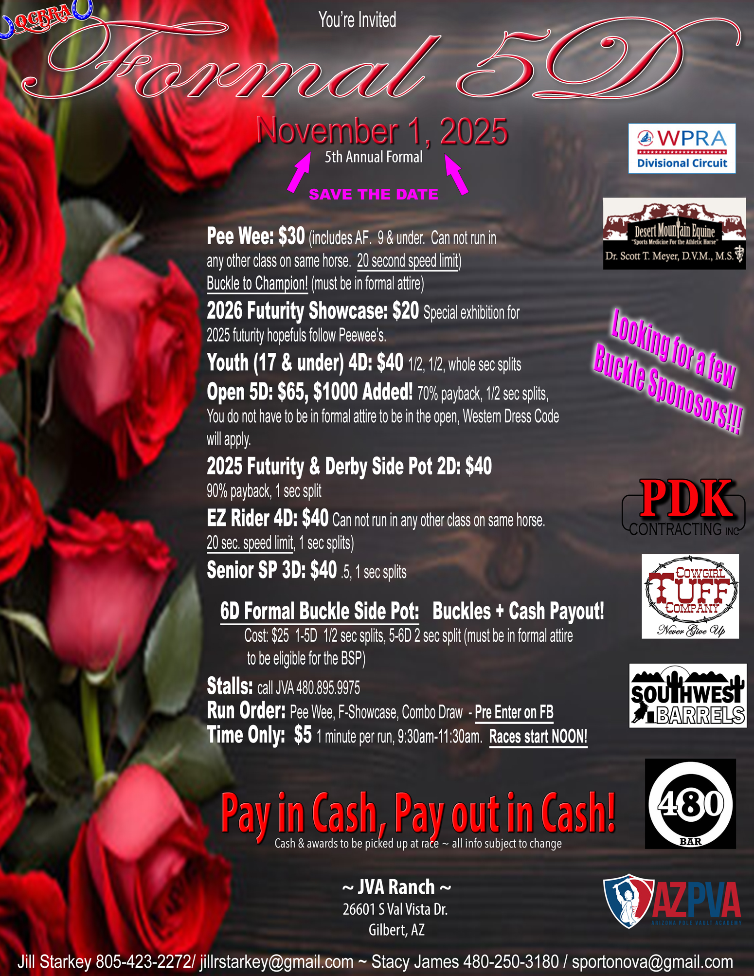 QCBRA Formal Race JVA Ranch Gilbert AZ Barrel Jackpot